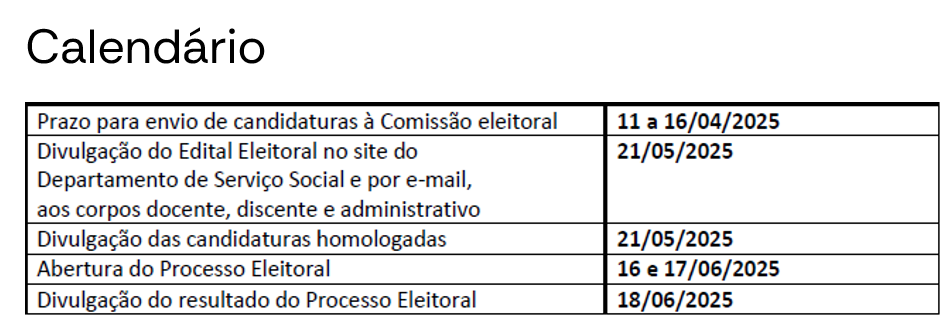 calendario eleicao